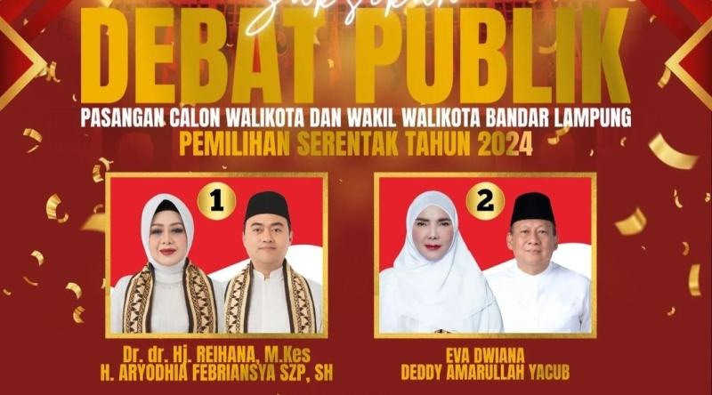 Debat Kandidat Pilwakot Bandar Lampung 2024 Digelar Malam ini