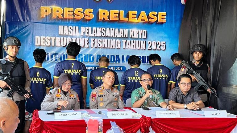 DKP Pemprov Lampung dan Walhi Apresiasi Pengungkapan Destructive Fishing yang Dilaksanakan Polda