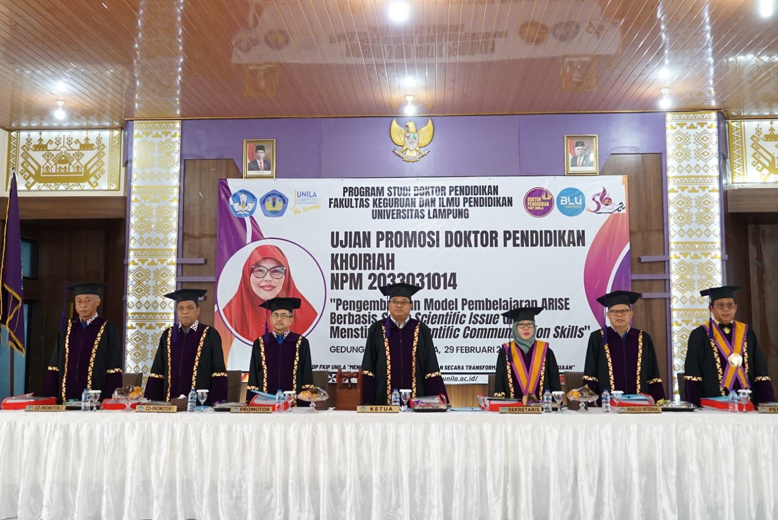 Promosi Doktor Pendidikan Unila, Kembangkan Model Pembelajaran ARISE Berbasis Socio Scientific