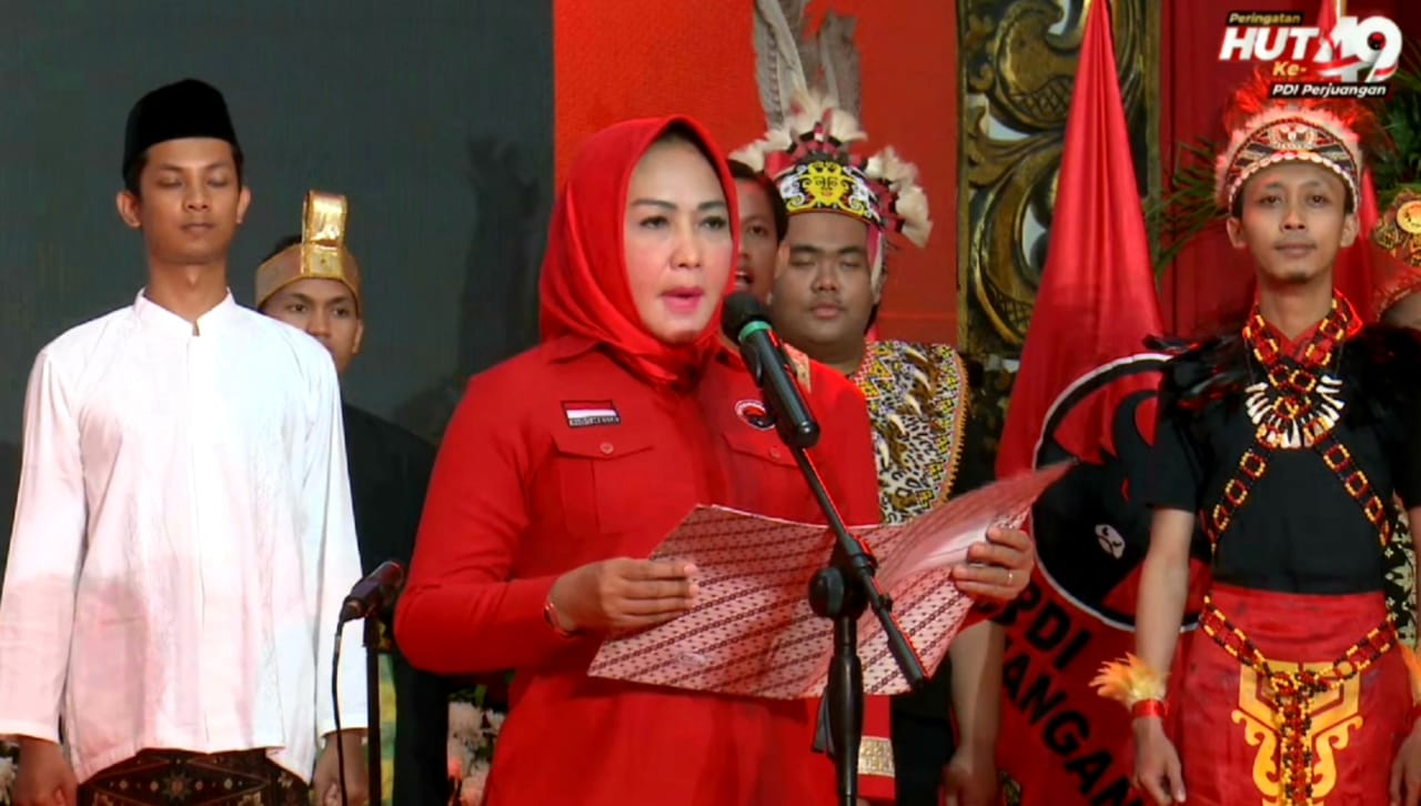 Hadiri HUT Ke-49 PDIP di DPP, Bupati Winarti Dapat Mandat Baca Teks Pancasila