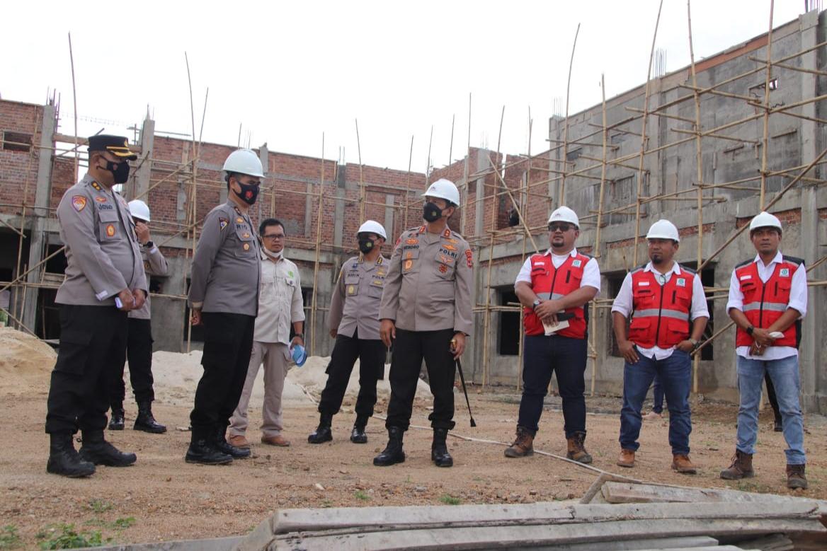 Kapolda Lampung Tinjau Pembangunan Gedung Polres Pringsewu, Sudah Berjalan 43,8 Persen