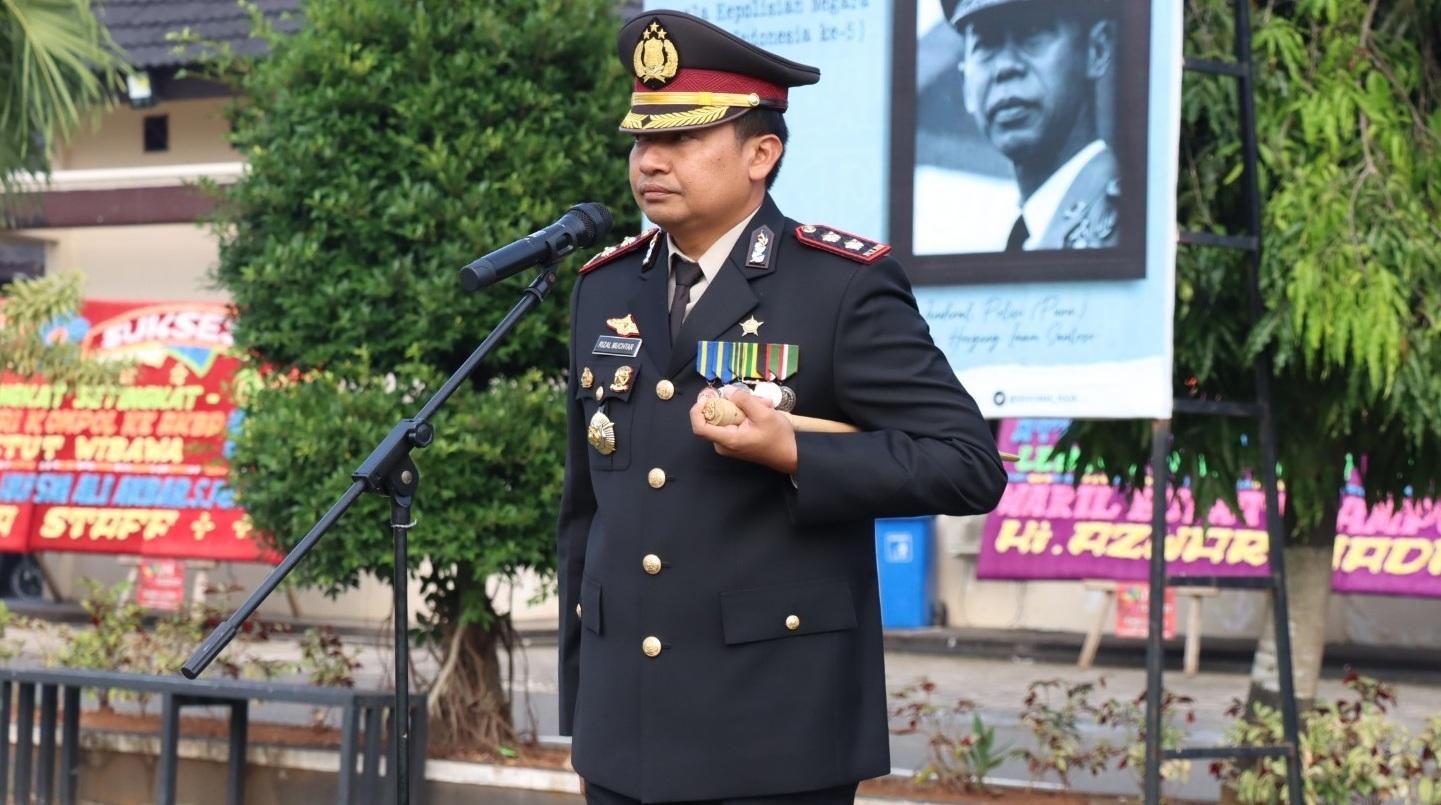 Peringati Hari Lahir Pancasila, Kapolres Lampung Timur Polda Lampung Pimpin Upacara