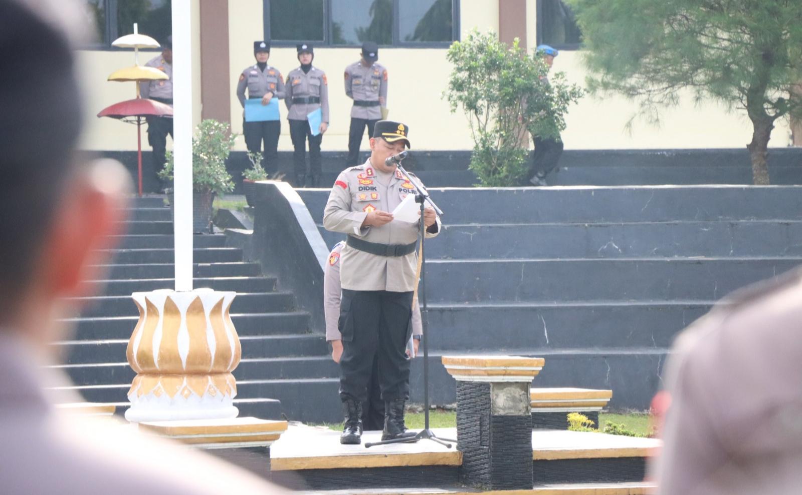 Kapolres Way Kanan Minta Pejabat Baru Lakukan Inovasi Usai Sertijab
