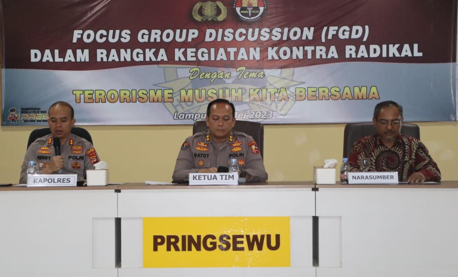 Nasir Abas Beberkan Tahapan Seseorang Jadi Teroris Saat FGD di Mapolres Pringsewu Polda Lampung