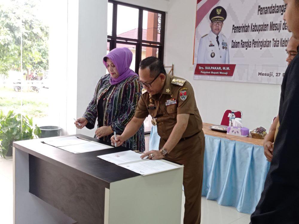 Tingkatkan Tata Kelola, Pemkab Mesuji Teken MoU dengan BPKP Lampung