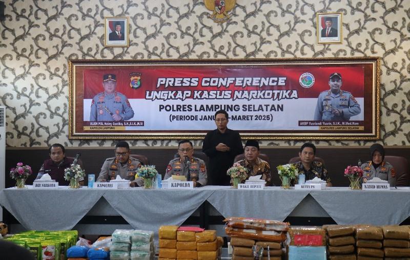 Polres Lampung Selatan Amankan 18 Pelaku Penyalahgunaan Narkoba, 1 Pelaku WNA Asal Malasyia
