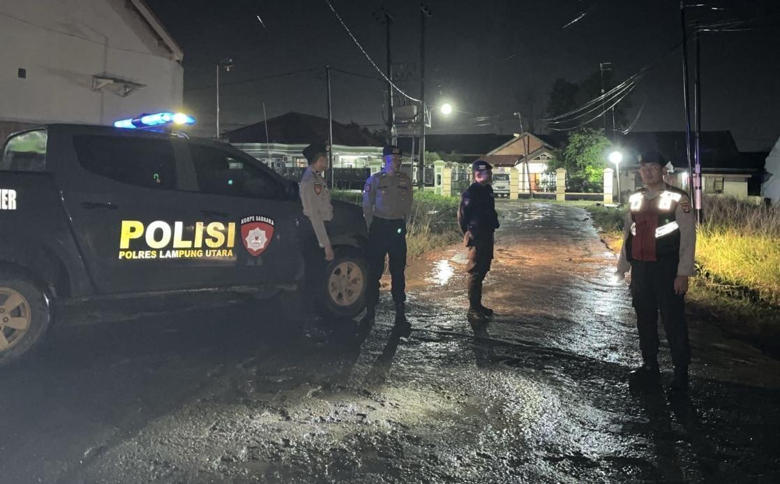 Jaga Kondusifitas Libur Panjang, Polres Lampung Utara Polda Lampung Tingkatkan Patroli Malam