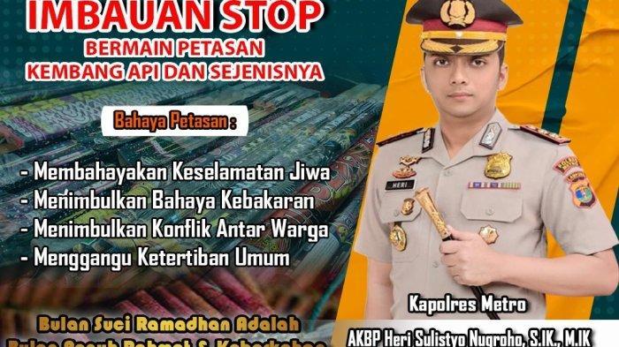 Ganggu Ketertiban, Polres Metro Polda Lampung Tegur Warga yang Main Kembang Api