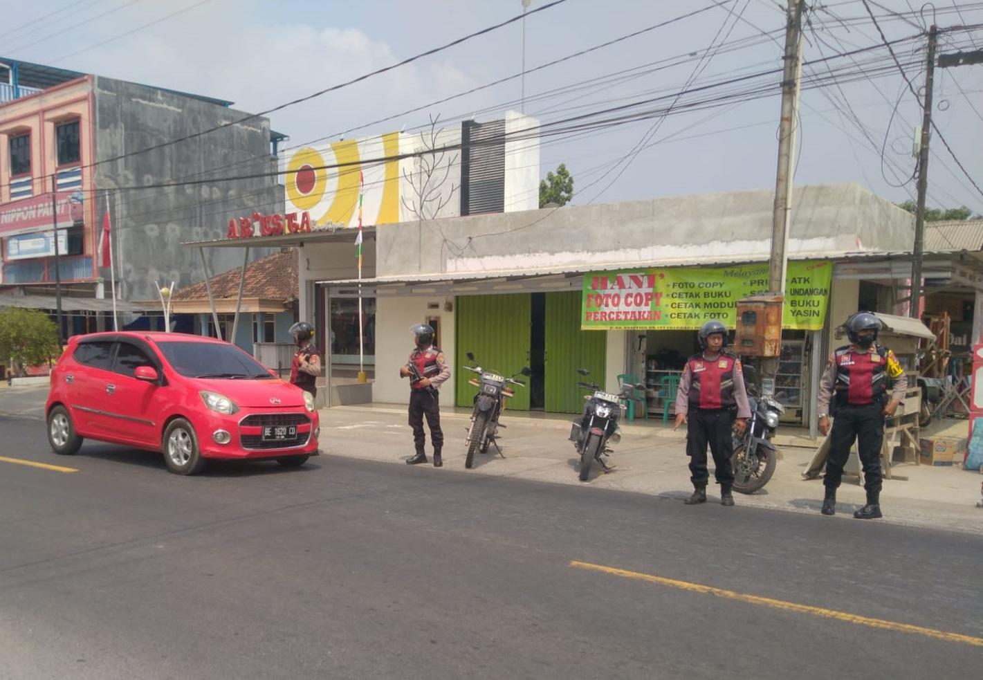 Samapta Polres Metro Polda Lampung Patroli Jam Rawan Sore