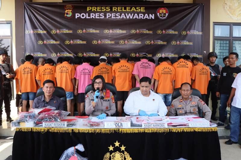 Polres Pesawaran Lampung Ungkap 9 Kasus Pencurian selama Operasi Sikat Krakatau