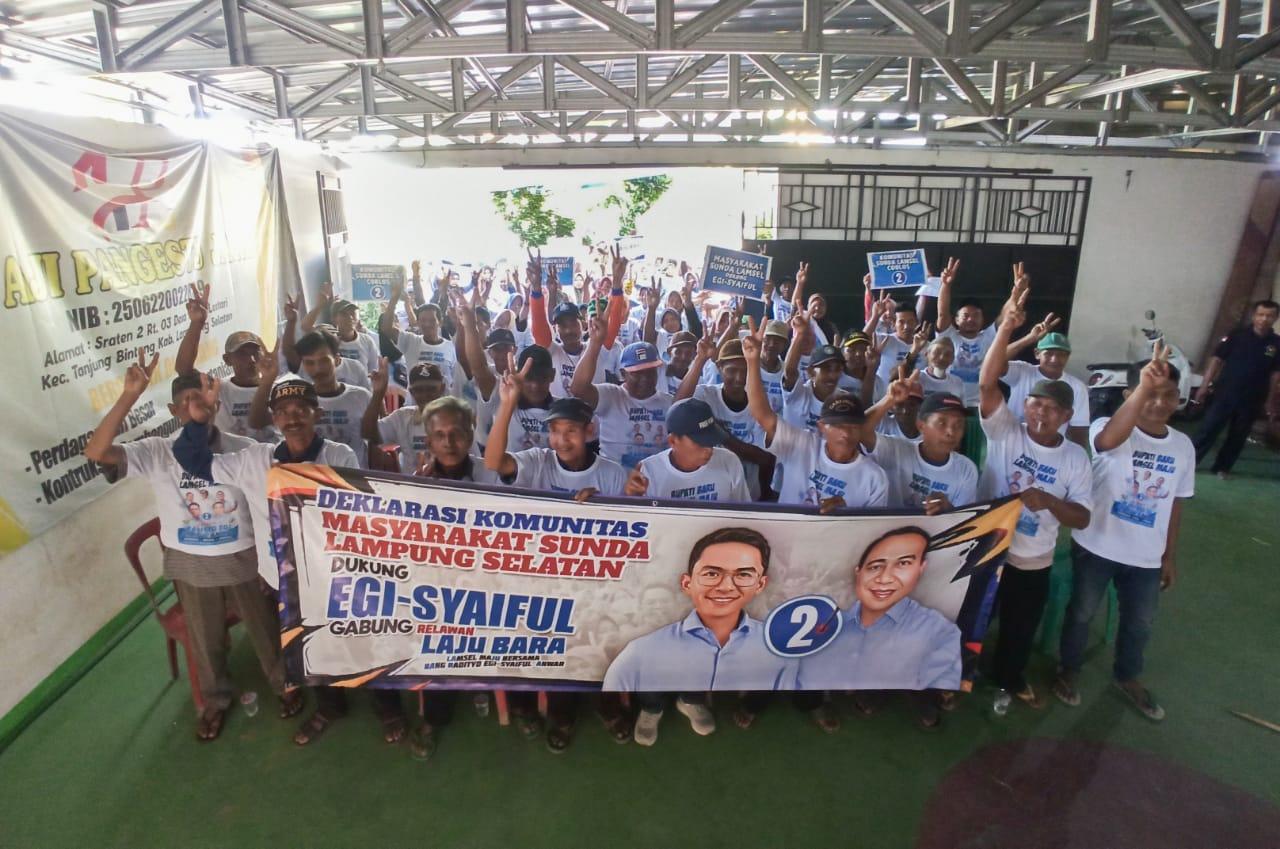 Ratusan Warga Sunda Lamsel Kompak Gabung Laju Bara Dukung Egi-Syaiful di Pilkada 2024