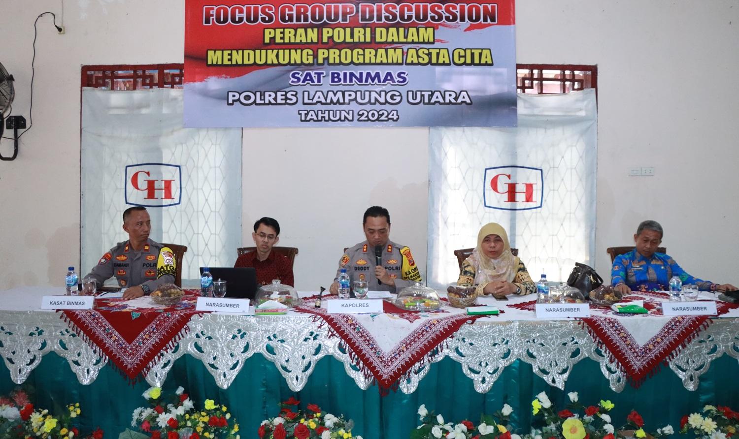 Dukung Program Asta Cita, Polres Lampung Utara Polda Lampung Gelar FGD