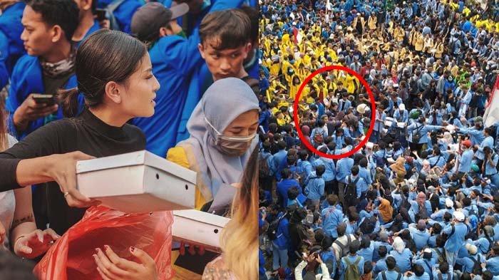 Awkarin Bagikan 3.000 Nasi Kotak ke Mahasiswa Demo