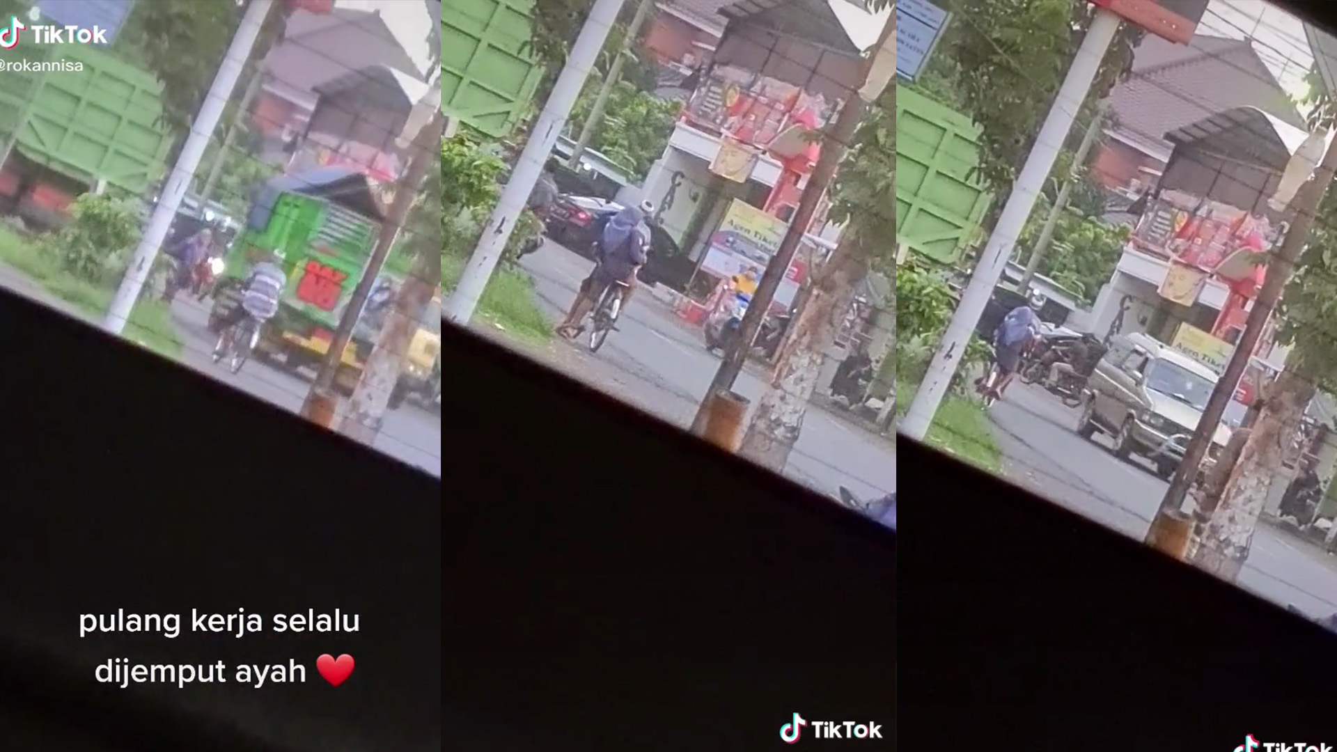 Video Viral Wanita Pulang Kerja Selalu Dijemput Sang Ayah Pakai Sepeda Onthel, Netizen Terharu
