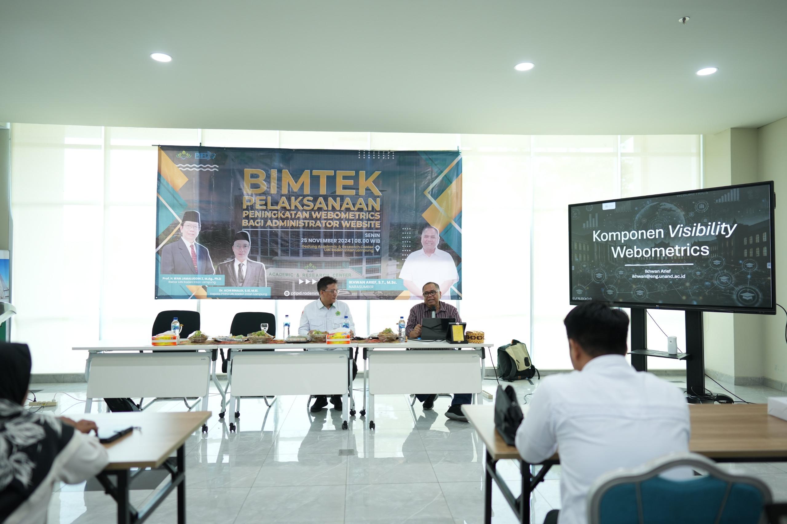 UIN Raden Intan Lampung Tingkatkan Peringkat Webometrics Lewat Bimtek bagi Administrator Website