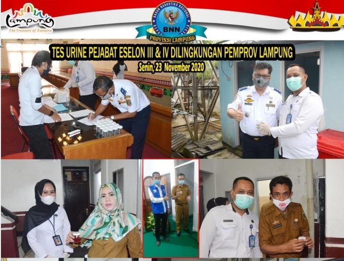 BNNP Tes Urine di 9 Dinas Pemprov Lampung, 4 Pejabat Positif