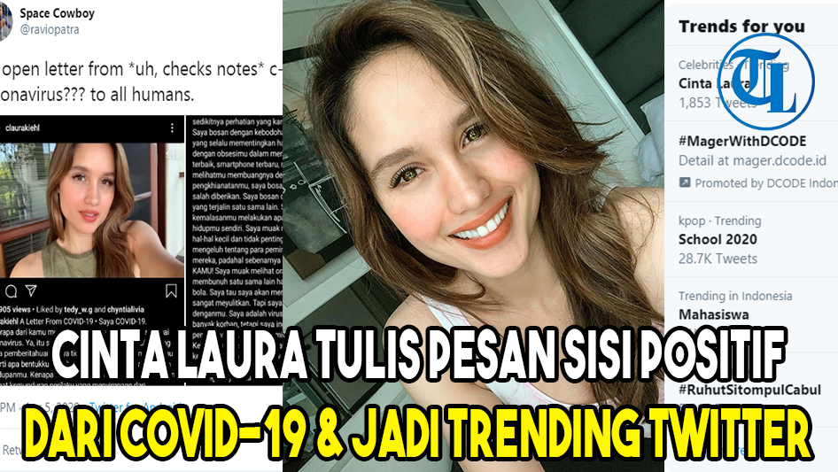 Cinta Laura Tulis Pesan Sisi Positif dari Covid-19 dan Jadi Trending Twitter