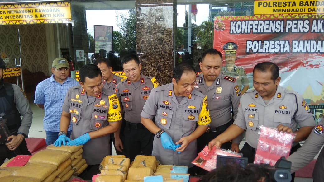 Sepanjang 2019 Polresta Bandar Lampung Amankan 40,626 Kilogram Ganja hingga 7,1 Gram Tembakau Gorila