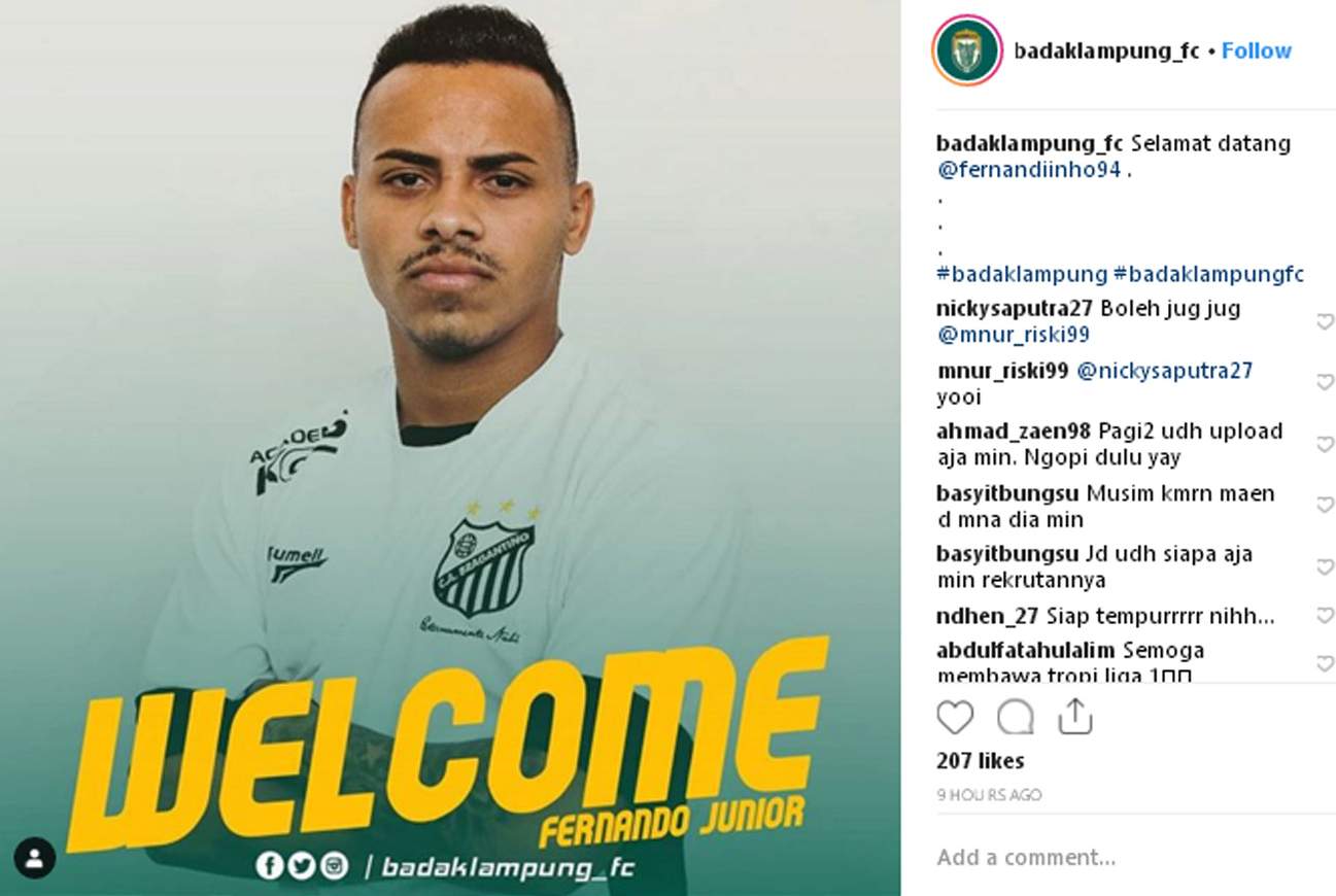 Badak Lampung FC Kontrak Dua Pemain Asing dari Jepang dan Brazil, Lima Lainnya Pemain Lokal