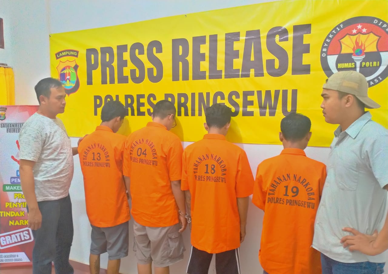 Gara-gara Sabu,4 Orang di Pringsewu Diamankan Polisi, Tak Lebih dari 4 Jam di 3 Titik