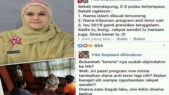 Isi Postingan Guru Wanita soal Teror Bom 3 Gereja Surabaya yang Bikin Diciduk Polisi