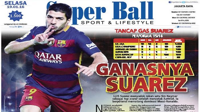 Luis Suarez Berpeluang Pangkas Dominasi Messi dan Ronaldo