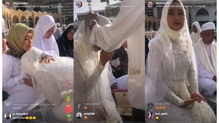 Ijab Kabul di Depan Kakbah, Anggota DPD Cantik Asal Lampung Jihan Chalim Cium Tangan Wagub Lampung