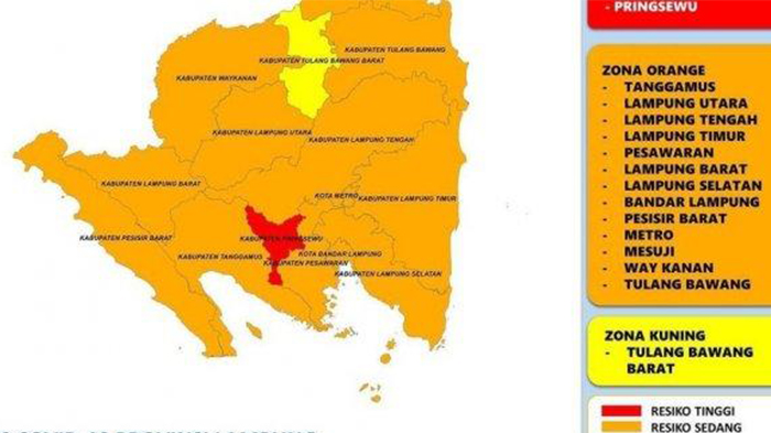 Kecamatan Menggala Lampung Zona Oranye Covid-19, Total Ada 15 Kasus Positif