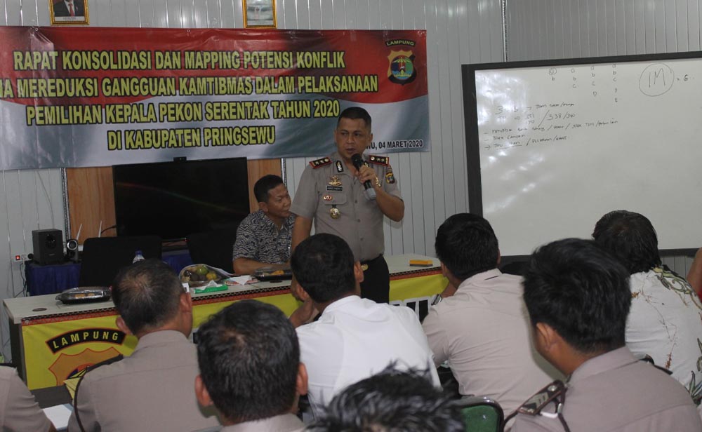 Jelang Pilkakon Serentak, Kapolres Pringsewu Minta Babinkamtibmas Jaga Netralitas