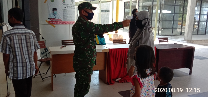 Cegah Penyebaran Covid 19, Ramayana Ciplaz Jadi Sasaran Penegakan Protokol Kesehatan oleh Kodim 0410