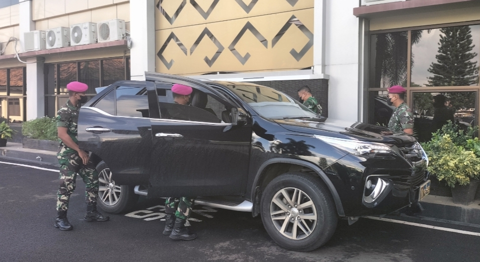 Sambangi Polresta Bandar Lampung, Danbrigif Bantah Ada Kaitannya dengan Penusukan TNI