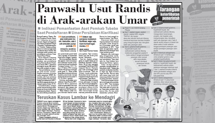 Temukan Dugaan Pelanggaran, Panwaslu Usut Randis di Arak-arakan Umar Ahmad