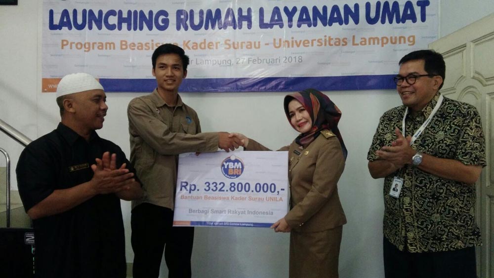 YBM BRI Launching Rumah Layanan Ummat dan Beasiswa Kader Surau di Lampung
