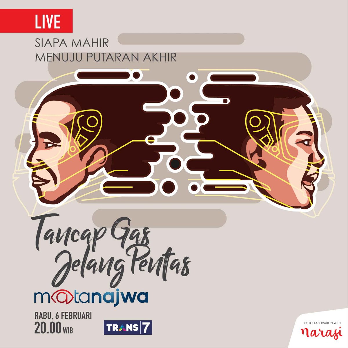 Live Streaming Mata Najwa Trans 7 Rabu 6 Februari 2019 Bahas Tema 'Tancap Gas Jelang Pentas'