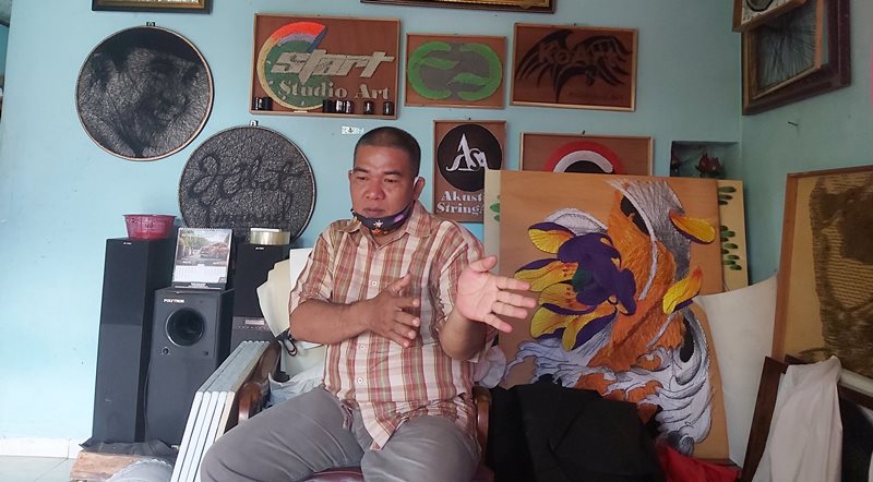 Mbah Surip, Pegiat String Art Asal Lampung Ajari Penyandang Disabilitas hingga Anak Yatim