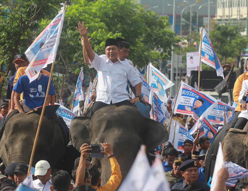 Mustafa-Jajuli Naik Gajah Daftar Pilgub Lampung, Ternyata Begini Maknanya