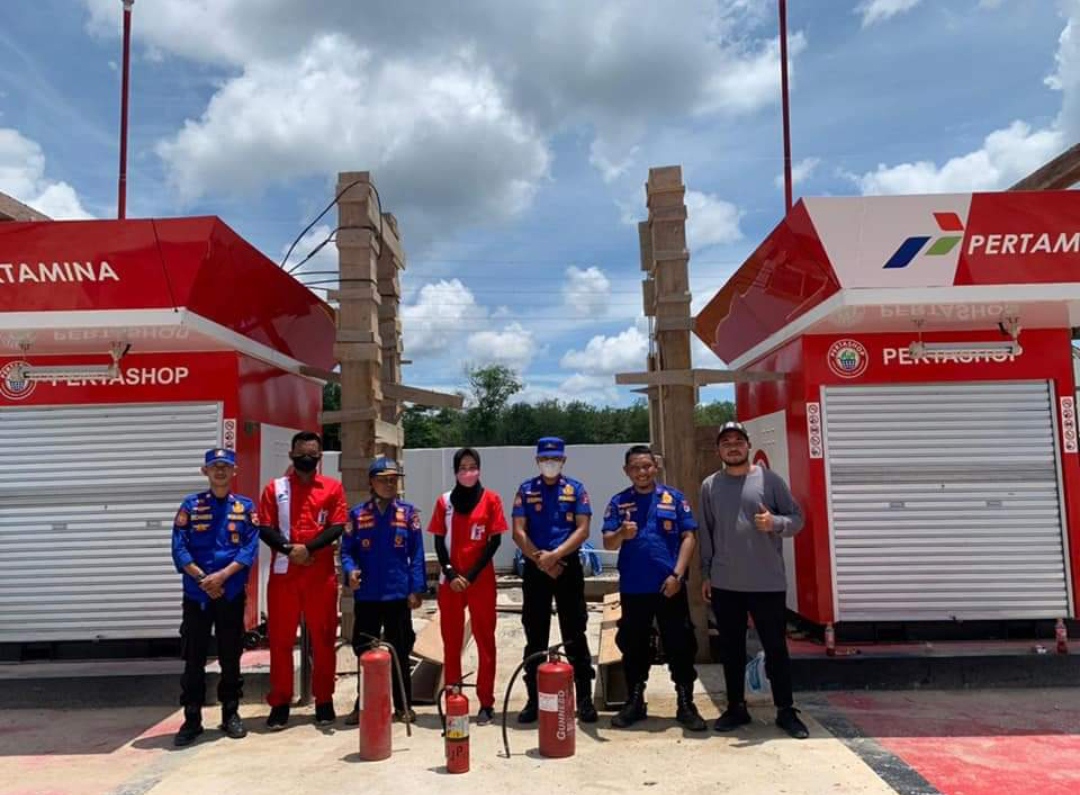 DPKP Mesuji Pelatihan Simulasi Pemadam Kebakaran ke Pertashop