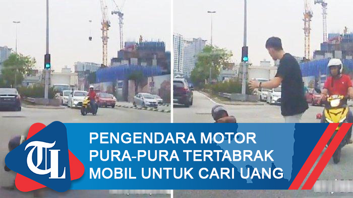 Pengendara Motor Pura-pura Tertabrak Mobil untuk Cari Uang