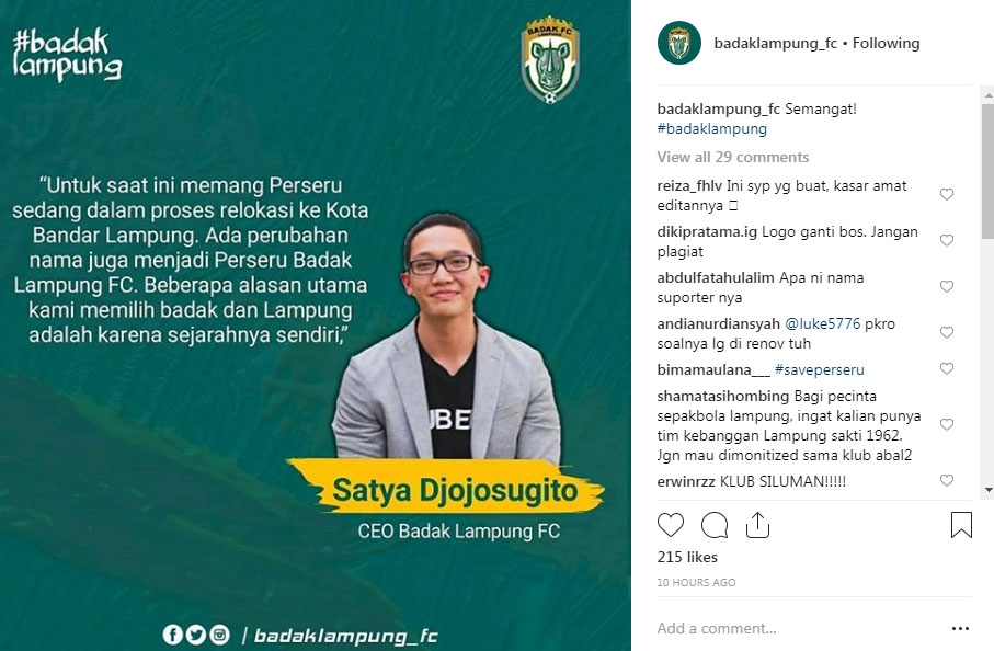 Badak Lampung FC Umumkan Kepindahan ke Lampung, Manajemen Klarifikasi soal Logo
