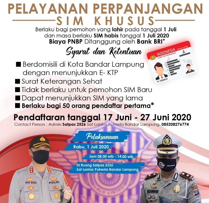 Warga Bandar Lampung Bisa Perpanjang SIM Gratis, Simak Syarat dan Caranya