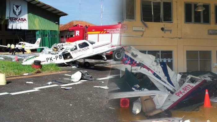 Merinding! Video Detik-detik Jatuhnya Pesawat Latih Lalu Tabrak Pesawat Lain di Cilacap