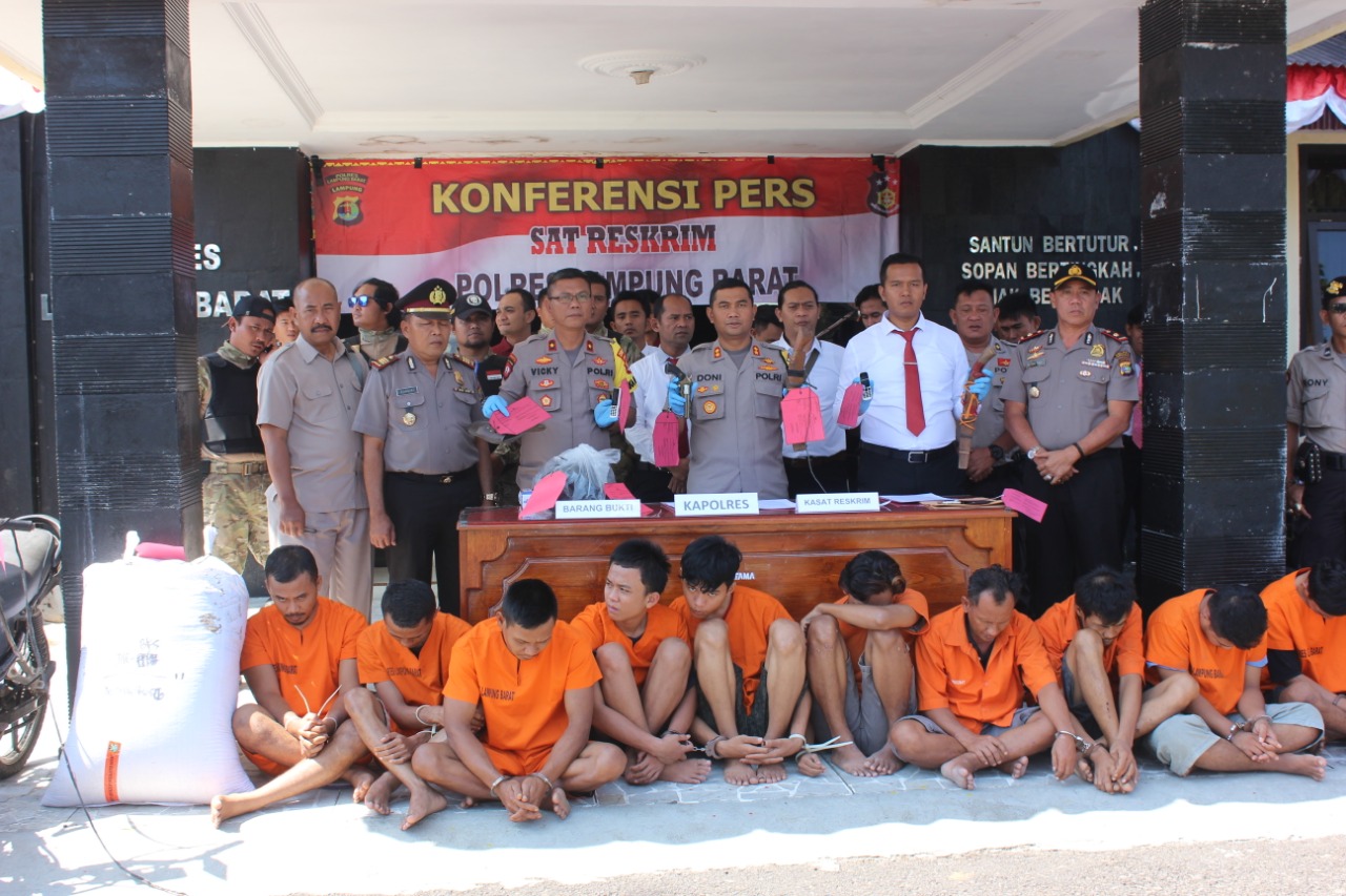 2 Bulan, Polres Lampung Barat Tangkap 10 Tersangka