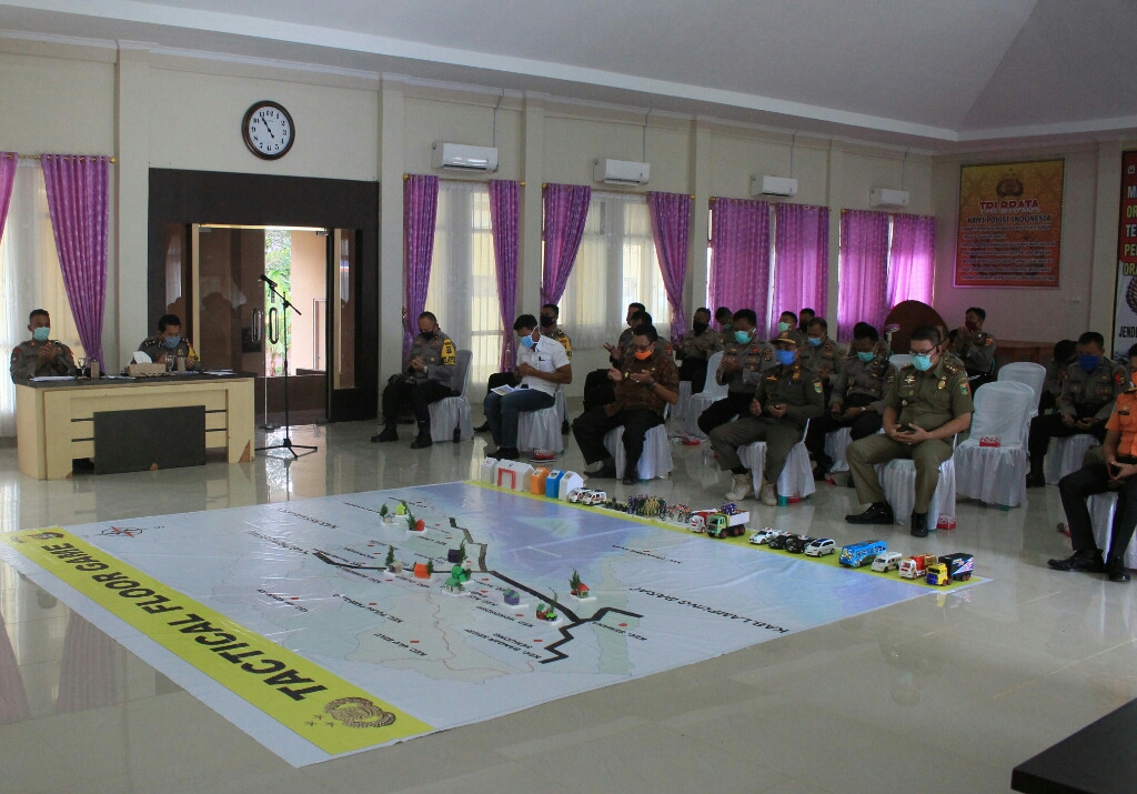 Polres Tanggamus Simulasi Pengamanan Kerusuhan jika PSBB Diberlakukan