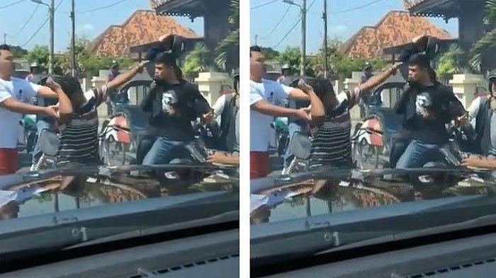 Pria yang Mabuk Ciu Serang Pemotor, Dibalas Pakai Helm Langsung KO, Videonya Viral