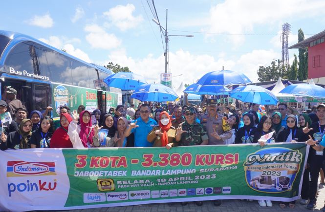 Indomaret Cabang Lampung Sukses Berangkatkan 500 Peserta Mudik