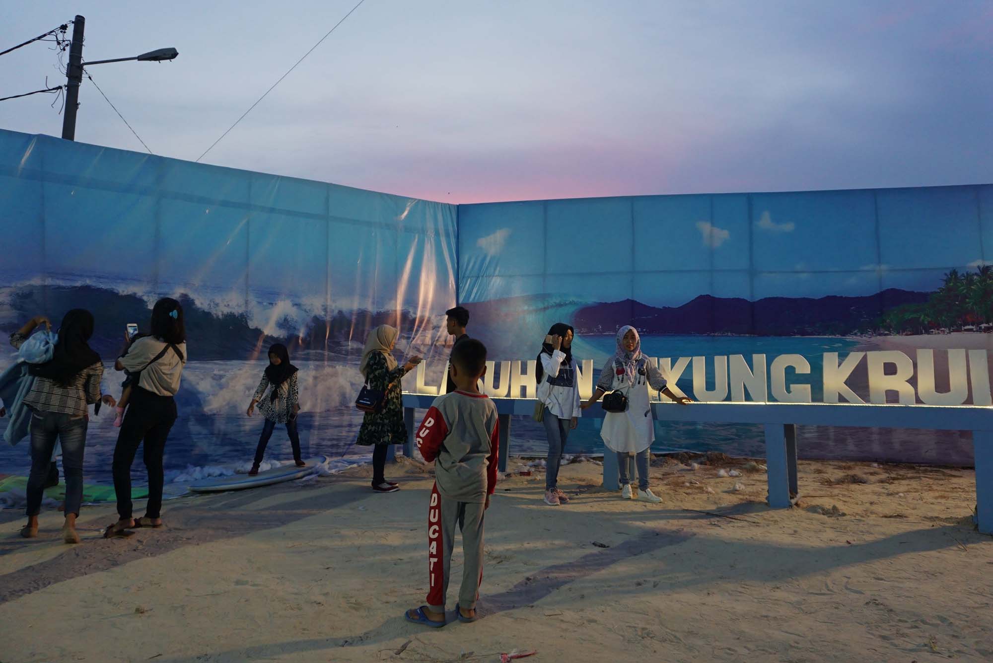 Lampung Fair 2018 - Ada Replika Pantai Labuhan Jukung Krui di Anjungan Lampung Barat