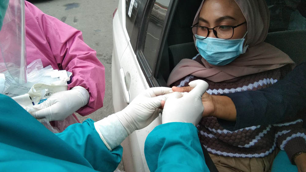 Tercatat 46 Orang Reaktif saat Pelaksanaan Rapid Test di Perbatasan Kota Bandar Lampung