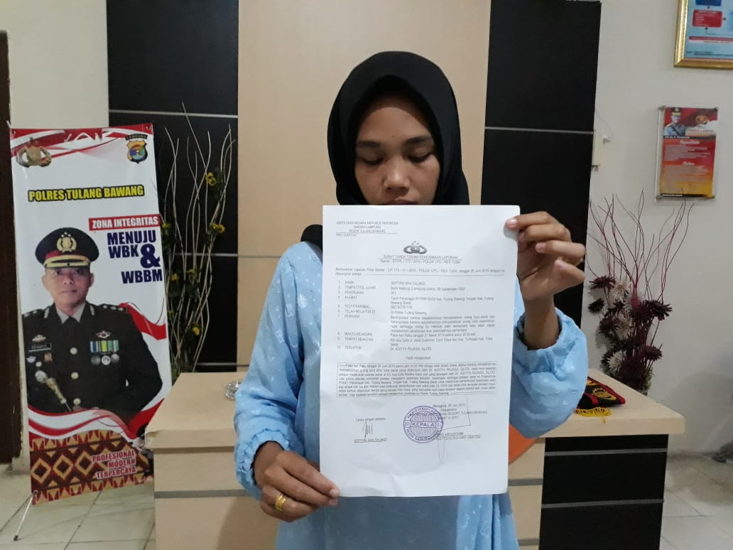 Temukan Kain Casa Tertinggal di Perut, Septina Laporkan Dugaan Malapraktik Rumah Sakit di Tubaba