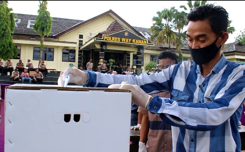 Polres Gelar Latihan Simulasi Pengamanan TPS Jelang Pilkada Way Kanan 2020