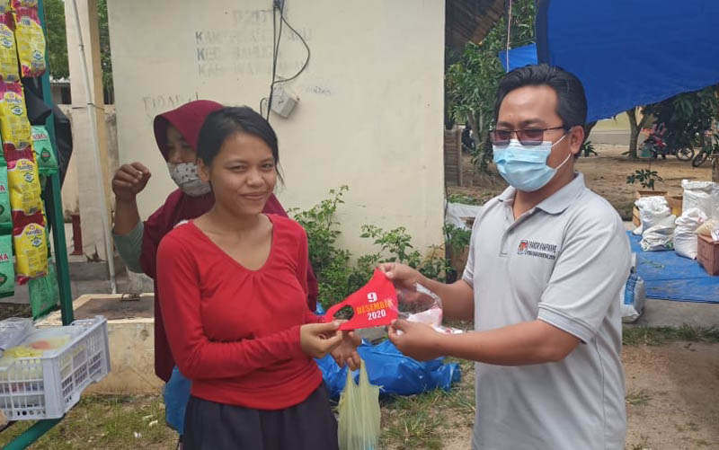 KPU Sosialisasi Pilkada Way Kanan 2020 di Pasar Pisang Baru